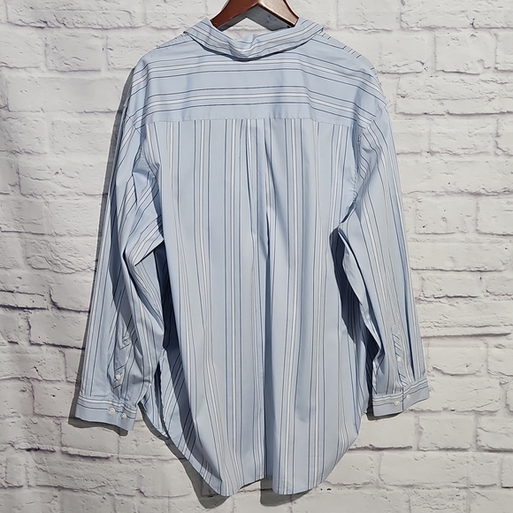 Ava & Viv Women's Light Blue Striped  Button Down Shirt - Picture 9 of 9